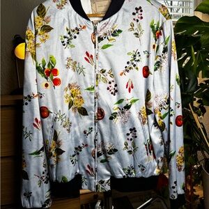 Zara Multicolor Floral Bomber Jacket
